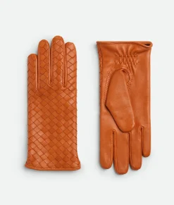 Intrecciato Leather Gloves
