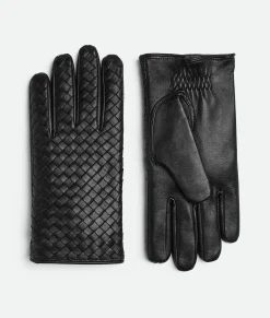 Intrecciato Leather Gloves