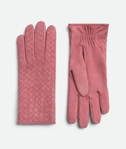 Intrecciato Suede Leather Gloves