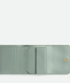 Intrecciato Tri-Fold Wallet With Origami Coin Purse