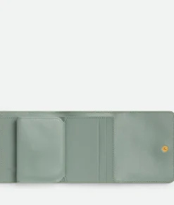 Intrecciato Tri-Fold Wallet With Origami Coin Purse