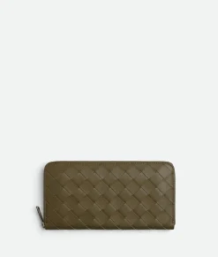 Intrecciato Zip Around Wallet