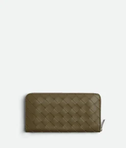 Intrecciato Zip Around Wallet