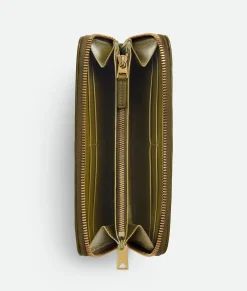 Intrecciato Zip Around Wallet