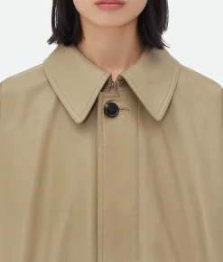 Leather Coat With Check Lining