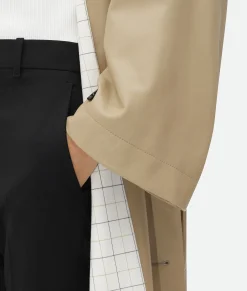 Leather Coat With Check Lining