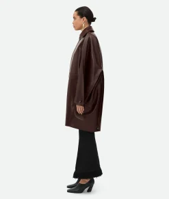 Leather Cocoon Coat