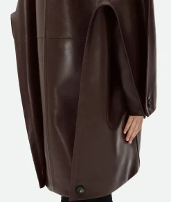 Leather Cocoon Coat