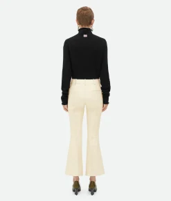 Leather Cropped Flared Trousers