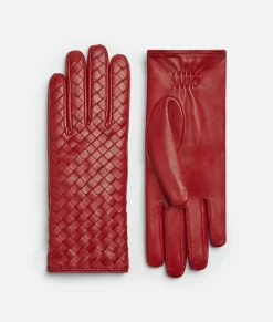 Leather Intrecciato Gloves