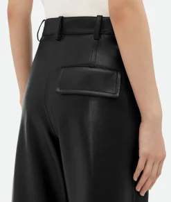 Leather Rounded Leg Trousers