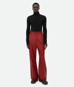 Leather Wide Leg Trousers