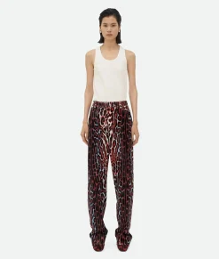 Leopard Print Shearling Trousers