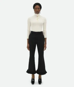 Light Cotton Tweed Fringed Trousers