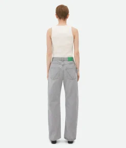 Light Grey Washed Rounded Leg Denim