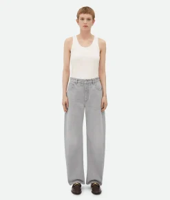 Light Grey Washed Rounded Leg Denim