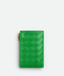 Medium Intrecciato Bi-Fold Zip Wallet