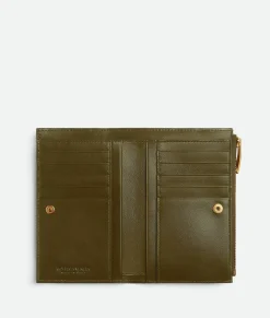 Medium Intrecciato Bi-Fold Zip Wallet