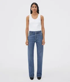 Medium Washed High Rise Straight Denim