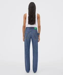 Medium Washed High Rise Straight Denim