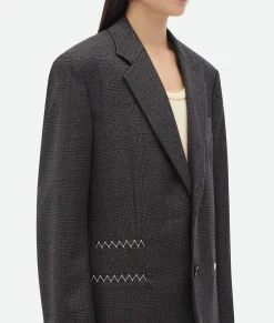 Prince Of Wales Wool Jacket With Label