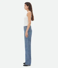 Printed Leather Boyfriend Denim