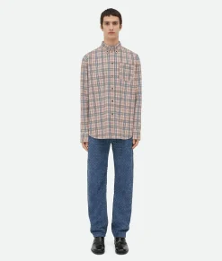 Printed Leather Checked Shirt