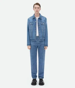 Printed Leather Denim Jacket