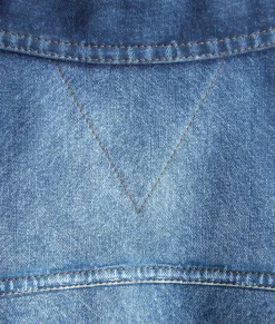 Printed Leather Denim Jacket