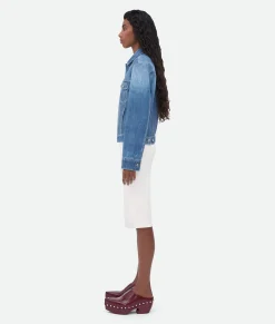 Printed Leather Denim Jacket