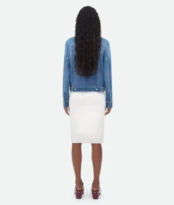 Printed Leather Denim Jacket