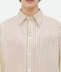 Printed Leather Striped Shirt