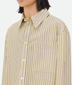 Printed Leather Striped Shirt