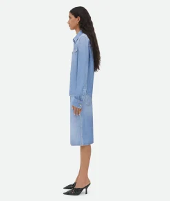 Printed Viscose And Silk Denim Shirt