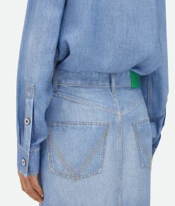 Printed Viscose And Silk Denim Shirt