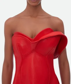 Shiny Leather Bustier Dress