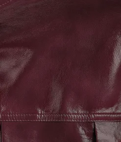 Shiny Leather Dress With Knot Detail