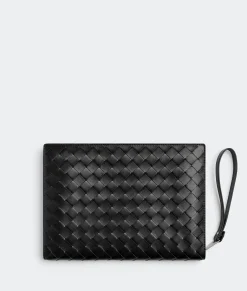 Small Intrecciato Document Case With Wristlet