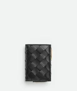 Small Intrecciato Tri-Fold Zip Wallet