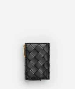 Small Intrecciato Tri-Fold Zip Wallet