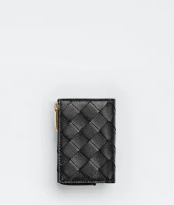 Small Intrecciato Tri-Fold Zip Wallet