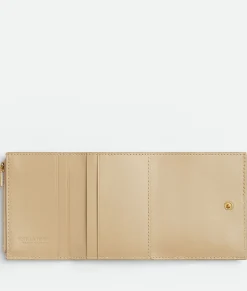 Small Intrecciato Tri-Fold Zip Wallet