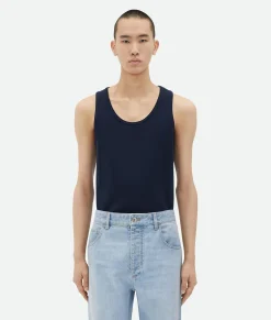 Stretch Cotton Ribbed Tank Top