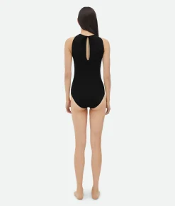 Stretch Nylon Swimsuit With Knot Detail At Neck