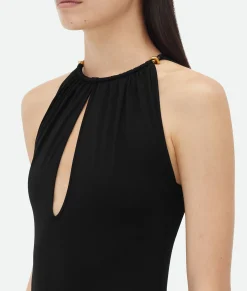 Stretch Nylon Swimsuit With Knot Detail At Neck