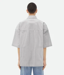 Striped Cotton Overshirt With 
