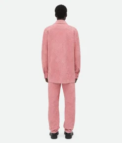 Suede Intrecciato Leather Shirt