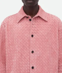 Suede Intrecciato Leather Shirt