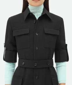 Textured Criss-Cross Belted Dress