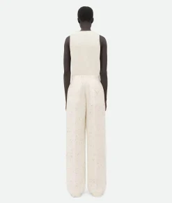 Textured Criss-Cross Viscose Silk Trousers